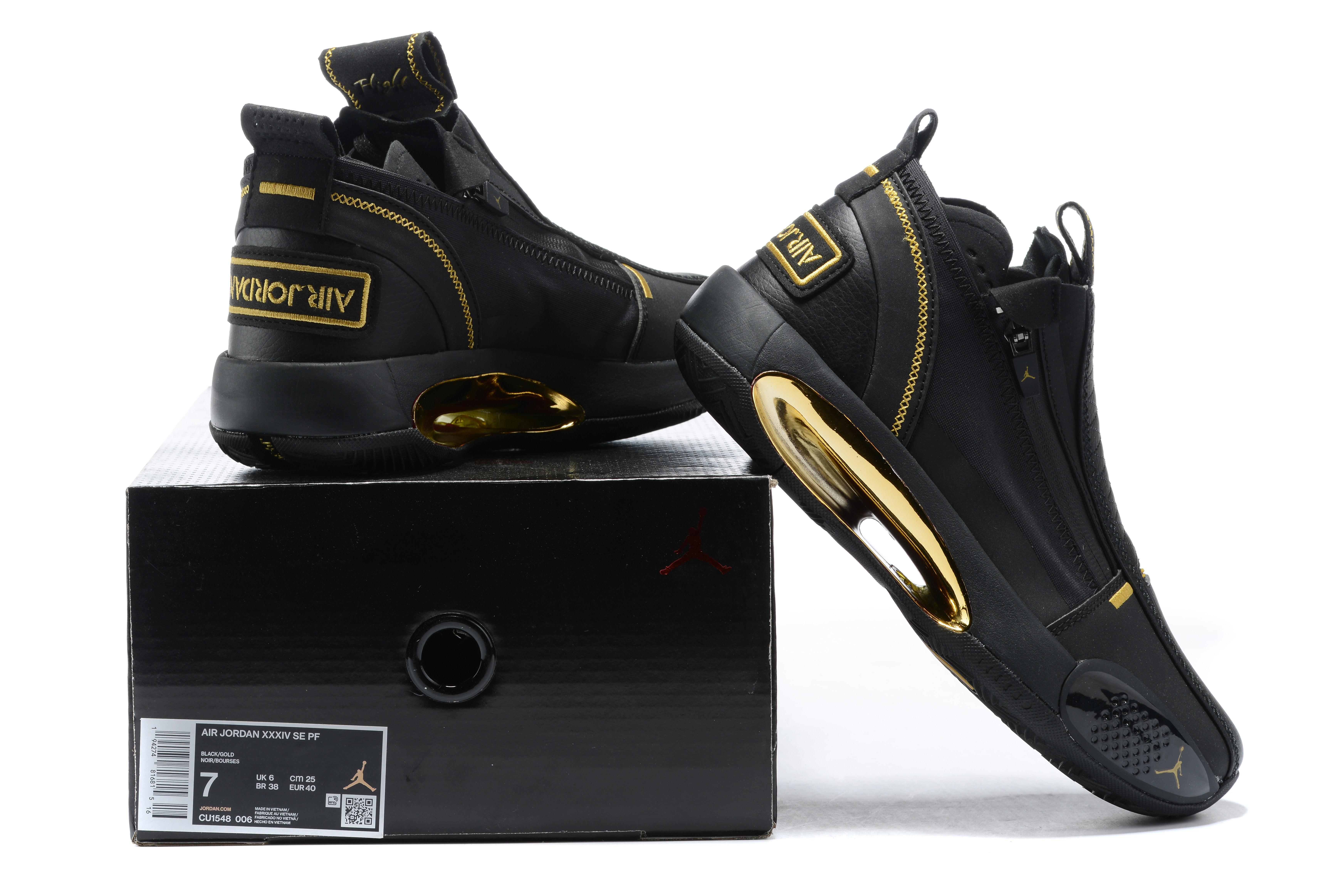 2020 Men Air Jordan XXXIV Low Black Gold Shoes